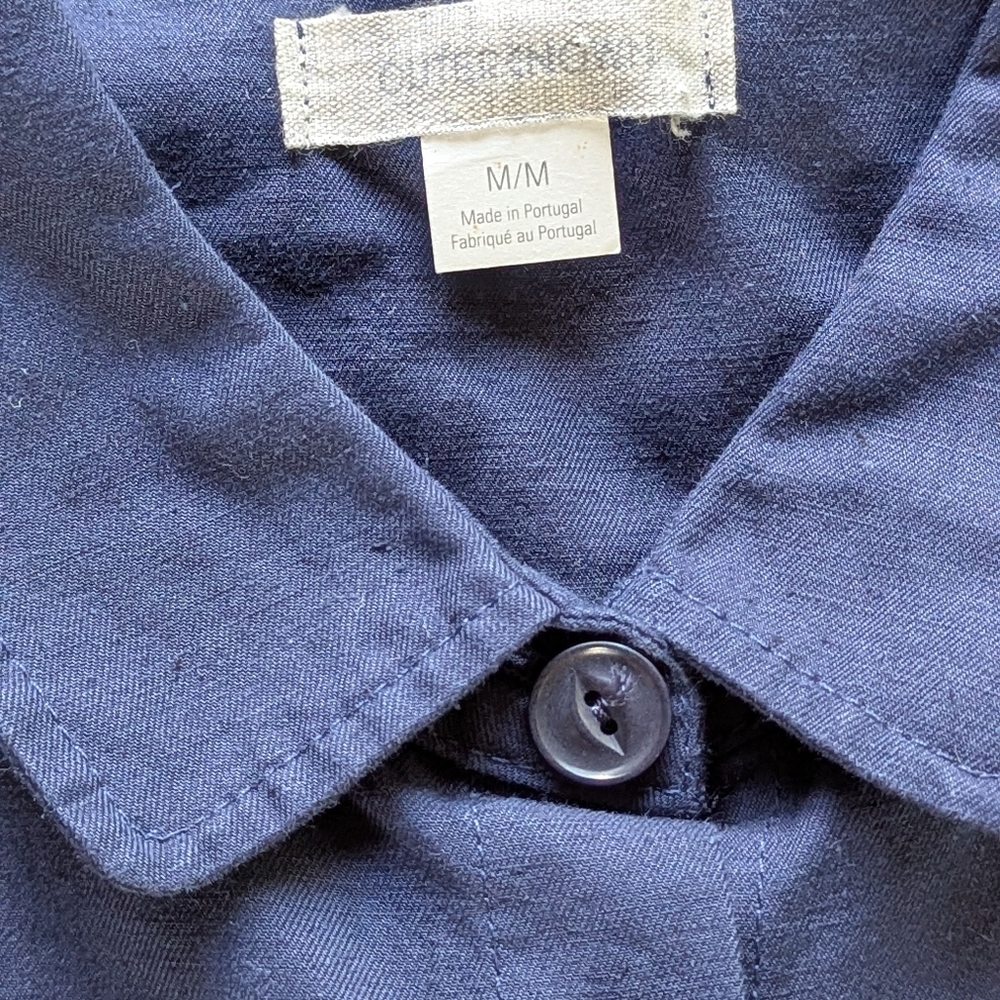 Outerknown Linen Blend SEA Suit Navy Organic Utility Boiler Jumpsuit Size M‎ - Picture 6 of 12